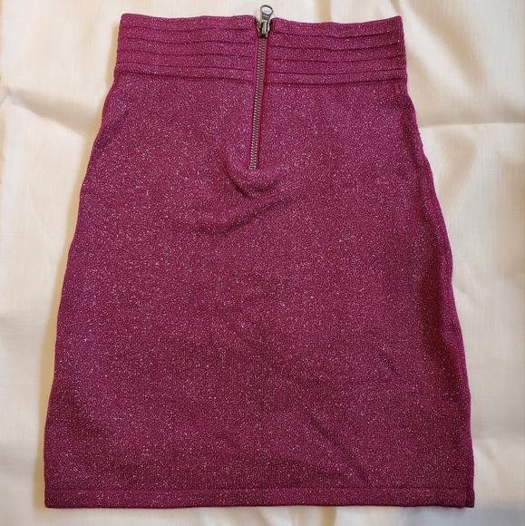 2b Bebe Sparkly Fuscia Bodycon Mini Skirt - Picture 2 of 5